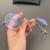 Armazones para Gafas con Forma de Corazón Mike Xinluo para Hombres y Mujeres, Diseño Polygonal sin Montura, Adecuados para Lentes Graduados o de Sol, Titanio Puro Ultraligero, Armazones para Gafas Artísticos Retro