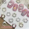 2026 Nuevo Adorno de Corona de Navidad para Uñas Accesorios Lazo de Aleación con Pedrería y Perlas Decoración de Uñas Pedrería Brillante Venta al por Mayor