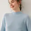 Suéter Básico de Punto Fino para Mujer, Color Sólido, Suave como la Cera, Cachemir, Cuello Medio Enrollado, de una Sola Pieza, Listo para Usar