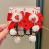 Pinza para el pelo de niña pequeña León Danzante Hanfu Borla Año Nuevo Accesorio para el pelo Peluca Princesa Lazo Adorno para el pelo Pinza para el pelo de niños