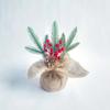 Mini árbol de Navidad en maceta para ventana de escritorio, decoración navideña de 30 cm, escena festiva