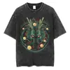 Talla Europea TransfronterizaCamiseta Negra Lavada para Hombre Streetwear Dragon Ball a