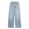 Atacado de Fabricantes de Roupas Femininas Transfronteiriças 2025 Aliexpress Mais Vendidos Outono Retro Degradê Duas Cores Jeans Wide Leg