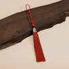 Borla de Cuentas Linglong de 8 cm Nudo Chino de Poliéster Colgante para Disfraz Hanfu Colgante de Metal Marcador de Libros Colgante Pequeño