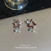 Brincos Pendentes de Gato Cartoon Estrela de Cinco Pontas Doce e Descolados para Mulheres, Brincos Fofos e Estilosos com Bloqueio de Cores Retrô