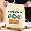 Sacos Espessados com Janela para Embalagem de Torradas para Produtos Assados, Pão, Biscoitos, Donuts, com Sacos de Papel Quadrados Auto-Selantes com Borda de Arame para Uso Comercial