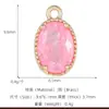 Chapado en Cobre Oro Real Piedra de Color Agrietada Corazón Gota de Agua Colgante Color Macarrón DIY Pulsera Collar Adorno Colgante Accesorios