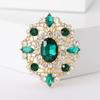 Moda Europeia e Americana Novo Broche Oval de Strass Feminino Palácio Retrô Atmosférico Botão de Xale Casaco Casaco Pin Acessórios