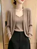 Outono 2026 Novo Estilo Popular deste Ano Mais Vendido Cardigan de Tricô Feminino Solto Emagrecedor Manga Longa Top