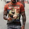 Verano Exportación Transfronterizo Nueva Serie de Motocicletas Impresión Digital 3D Estilo Hip-hop Urbano Suéter Ajustado Camiseta para Hombre