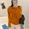 Cardigan estilo preguiçoso coreano com bordado de cavalo pequeno, manga longa, novo para primavera e outono, casual, versátil, suéter casaco top que rejuvenesce, feminino