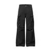 Pantalones cargo funcionales de múltiples bolsillos estilo retro japonés Rumeng para hombre y mujer, pantalones casuales versátiles de pierna ancha holgada para otoño