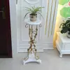 Soporte de Madera Blanco Estilo Chino de una Sola Planta Colgante para Plantas Verdes, Estante de Balcón de Hierro Forjado de una Sola Capa de Pie