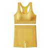 Conjunto de Sutiã Esportivo de Comércio Exterior, Respirável, Push-Up, Anti-Exposição, Formato I, Costas Bonitas, Cintura Alta, Controle Abdominal, Shorts de Fitness Yoga