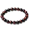 Europa y Estados Unidos pulsera de Ojo de Tigre Rojo natural transfronteriza de 8 mm pulsera de cuentas redondas de energía yoga venta al por mayor directa de fábrica