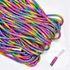 Atacado de fábrica 4/6mm strass de vidro colorido saco interno corda de algodão tubo de perfuração decorações de corda de laço para gola de calça