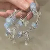 Nova Pulseira Borboleta com Contas Azuis para Mulheres, Design de Nicho de Luxo Leve, Doce e Elegante, Joia de Cristal Exquisite para Estudantes e Melhores Amigas