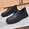 Sapatos Masculinos Primavera 2026 Novo Estilo Tênis Esportivo de Pele de Ovelha Sapatos Casuais de Couro Genuíno Masculino para Trabalho Sola Impermeável Antiderrapante