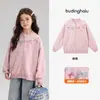 Jaqueta Suéter Macia para Meninas Pudding Haru Outono 2026 Nova Jaqueta Baseball Doce e Cool Infantil