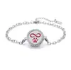Pulsera de acero titanio con incrustaciones de diamantes calada tipo hilo de aromaterapia para difusión de aceites esenciales Pulsera con patrón de árbol de la vida europeo y americano venta al por mayor