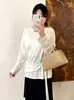 Top de Punto con Cordones y Cintura Fruncida Talla Grande para Mujer Estilo Otoño 2026 Chicas Gorditas Dobladillo Asimétrico Top Base Adelgazante