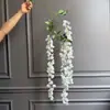 Venta de liquidación: Flores de Glicinia Moradas Redondas de 3 Ramas para Exportación Transfronteriza, Flores Artificiales de Glicinia de Gama Alta para Techos de Salones de Bodas, Flores Falsas al por Mayor