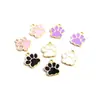 Huella de Pata de Gato Linda Accesorios para Joyería DIY Accesorios de Goteo de Aceite Accesorios para Pendientes Collar Pulsera Colgante para Teléfono Móvil