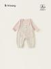 Bong Seleccionado Nuevo Traje Infantil Lunares Tirantes Color Sólido Manga Larga Camisa Base Dos Piezas Vestido de Primavera Pastoral para Niñas