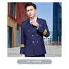 Uniforme de capitán chino para hombre, atuendo de clase para estudiante de asistente de vuelo de aviación, anfitrión, bar, seguridad, traje de guardia de propiedad