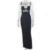 Vestido de mujer de color liso ajustado estilo europeo y americano con espalda descubierta, abertura trasera sexy, falda ceñida al cuerpo, elegante vestido strapless para senderismo