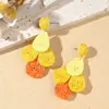Pendientes Tejidos de Flor Hechos a Mano Estilo Bohemio Clavos de Oreja de Alta Gama para Mujeres Nicho Versátiles Elegantes Pendientes de Estilo Festivo