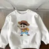 Sudadera con capucha para bebé Otoño Nuevo Estilo Infantil Nuevo Estilo Cuello Redondo Algodón Puro Manga Larga Top Niños Niñas Lindo Dibujo Animado Capa Base