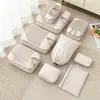 Set de cinco piezas de malla de bolsas de almacenamiento de viaje compresibles, organizador de equipaje, bolsa portátil para empacar ropa para viajes de negocios y viajes