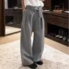 Pantalones casuales de rayas finas estilo americano 2026, de doble pliegue, fluidos, unisex, retro, de corte holgado, largos hasta el suelo, pantalones largos de moda