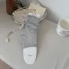 Meias Finas para Primavera e Verão Estilo Ballet Punho Largo Meias com Babado Manga de Meia ins Tendência Cobertura para Pés de Seda Amora Meias Longas