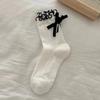 Calcetines de verano para mujer, de malla fina, transpirables, de tubo medio, estilo japonés, con lazo y tacón de ballet para niña