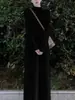 Vestido de punto acanalado de cuello medio alto, vestido suéter recto largo hasta la rodilla para otoño e invierno, adecuado como capa base debajo de un abrigo