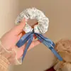 Lazo para el pelo de osito dulce, Cuerda para el pelo de estilo perezoso lindo, Gomita de terciopelo con lazo para mujer, Accesorio para el pelo de mujer