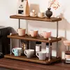 Portavasos, organizador de tazas, estante de escritorio para tazas de té, estante de almacenamiento para tazas y tazas de café, organizador de vasos de agua, aparador, estante multifuncional