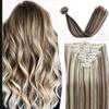 Set de Siete Piezas de Extensiones de Cabello Largo Lacio Transfronterizo de Comercio Exterior Europeo y Americano para Aumentar el Volumen del Cabello, Extensiones de Cabello Realistas Invisibles Naturales para Comercio Exterior