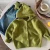 Cardigan de Tricô com Capuz Bangcheng Estrela Elfo para Meninos, Chapéu Fofo de Estrela de Cinco Pontas, Casaco Suéter Macio