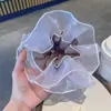 Goma para el pelo de organza con perlas para mujer, Lazo para el pelo estilo coreano, Diadema elástica de malla con perlas 2026, Cuerda para el pelo, Accesorio para el cabello