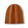 Gorro Unissex Macio de Caxemira Sem Costura Estilo Outono/Inverno Novo Borda Enrolada Espessado Quente Malha Casual Soltinho