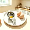 Separador de Clara de Ovo de Aço Inoxidável 304 Ferramenta de Cozinha para Assar Tela Filtro de Gema de Ovo Design com Furo para Pendurar Divisor de Ovos Multifuncional