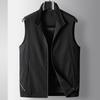 Chaleco Casual para Hombre 2025 Primavera y Otoño Lujo Accesible Negocios Cuello Alto Acolchado Color Sólido Cremallera Sin Mangas para Jóvenes y Adultos de Mediana Edad Moderno