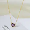 Accesorios de Collar de Zirconia con Forma de Corazón de Acero de Titanio para la Costa, Cadena para Clavícula de Acero Inoxidable de Alta Gama para Mujer, Lujo Ligero, No se Desvanece