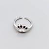 Anillo abierto de plata esterlina s925 con diseño artístico de garra de gato, joyería coreana para mujer.