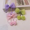 Nuevo Estilo Primavera y Verano Lazo Cadena de Perlas Hilo de Gelatina Pinza para el Cabello Bola de Pelo Niña Pequeña Accesorio para el Cabello Par de Pasadores de Princesa