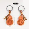 Llavero de Madera de Durazno con Diseño de Texto Creativo, Colgante para Llavero de Coche, Accesorio Portátil Unisex