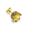 Tendencia de moda transfronteriza europea y americana pendientes redondos con corona de circonita para hombre y mujer charm moda pendientes de acero de titanio venta directa